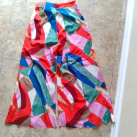 Luukse Multicolor Geometric print Wide Leg Palazzo pants, size Medium - Picture 5 of 9